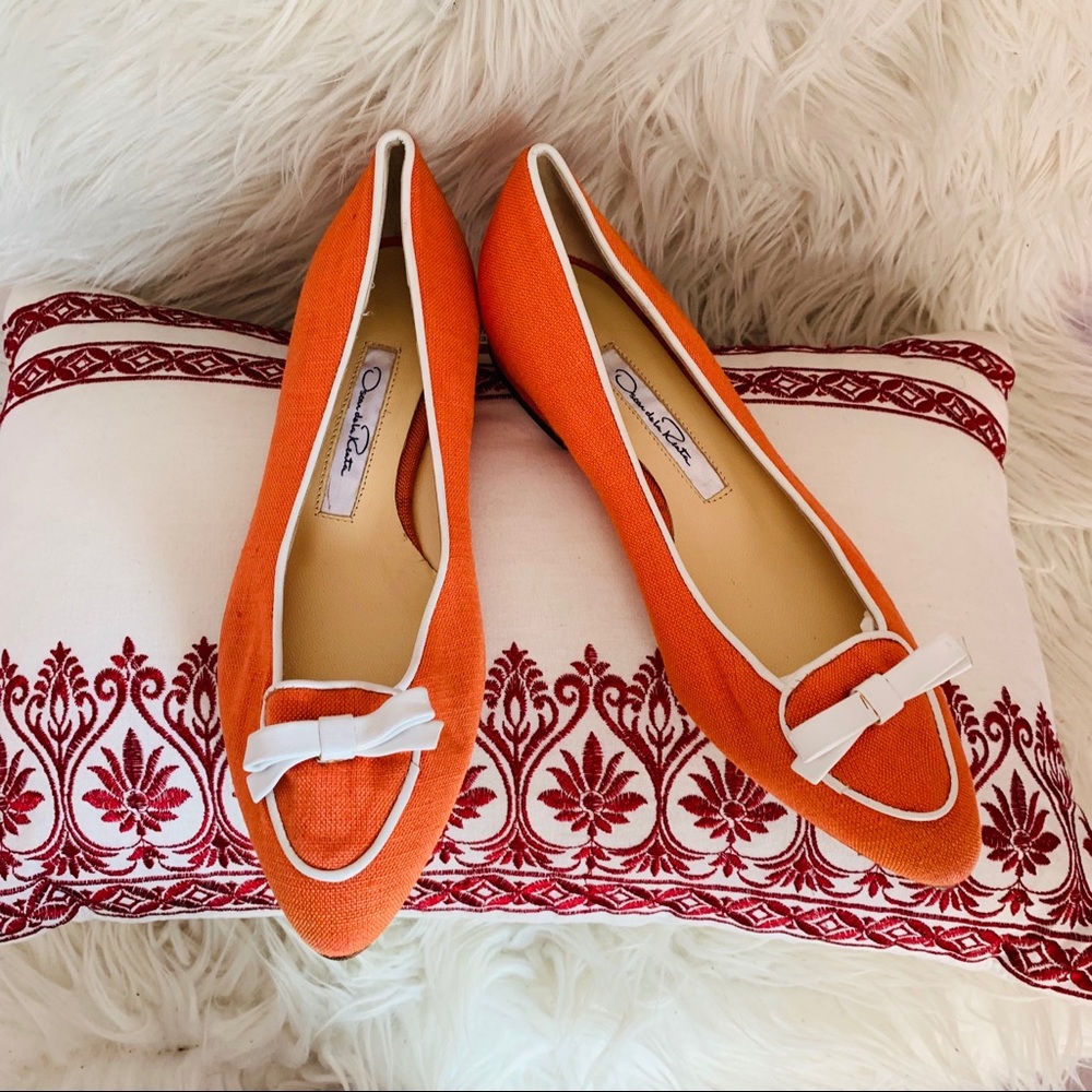 SOLD Oscar de la Renta/ Vero Cuoio Coral Lino flat